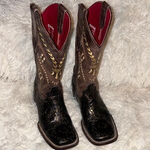 Ferrini Brown and Gold Heeled Boots